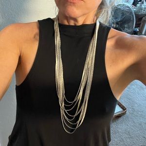 Vintage Monet silver strand necklace